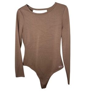 HUDSON Knotted Back Cotton Blend Long Sleeve Bodysuit Size XL